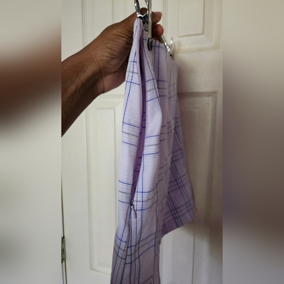 Lilac Purple Plaid Mini Skirt with Slits - Picture 3 of 4